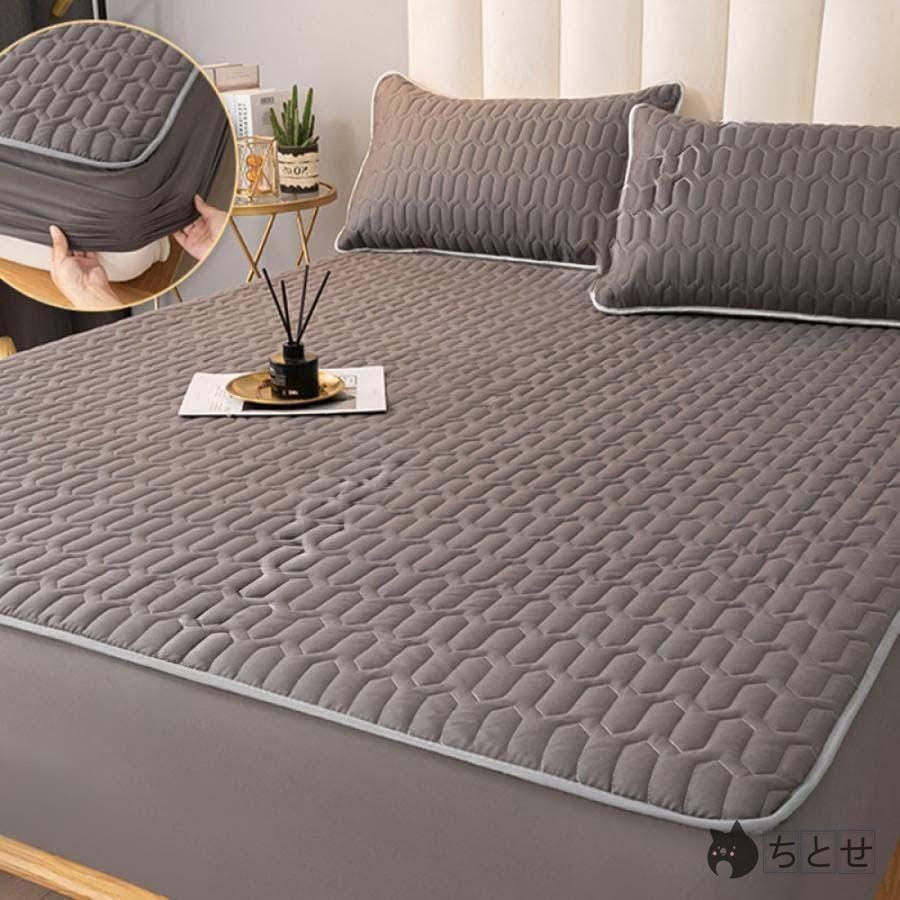 一体型ボックスシーツ 中綿入り ボックスシーツ 敷きパッド ベッドパッド シーツ シングル ダブル クイーン キング 低反発 春 夏 秋 冬 洗える 吸水 速乾