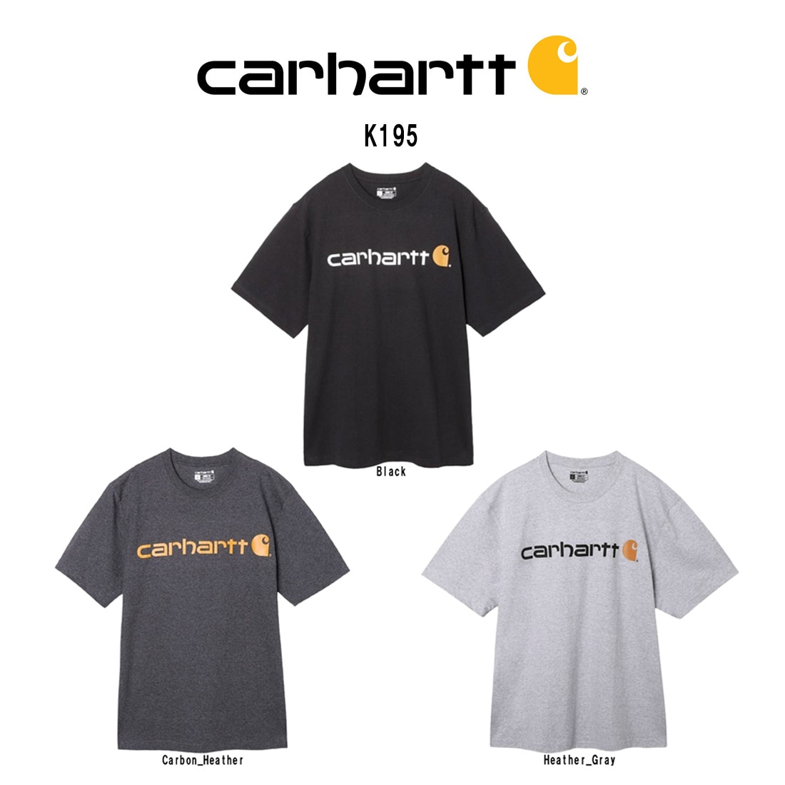 Carhartt Tシャツ 半袖 ロゴ グラフィック ルーズフィット プリント 大きめ ヘビーウェイト カジュアル メンズ Logo Graphic T-Shirt K195