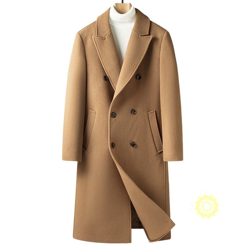 ウールコート メンズ チェスターコート 超ロングコート ビジネスコート ダブルコート 冬コート 秋冬 厚手 暖か