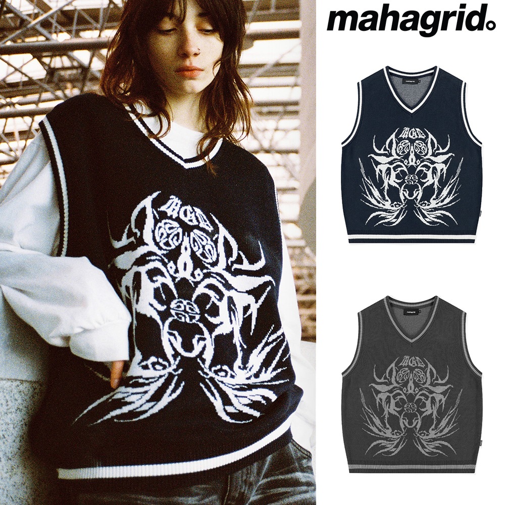 [mahagrid] ECLIPSE TRIBAL KNIT VEST
