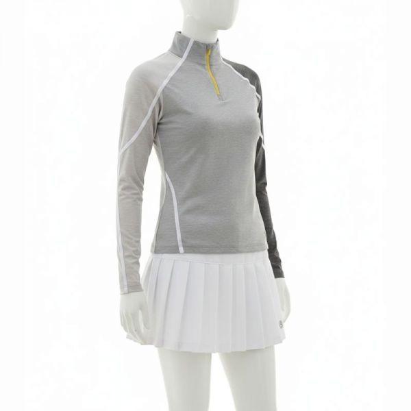 女性カラーブロッククォータージップゴルフウェア長袖Tシャツ G4LS23K505A-LHGR