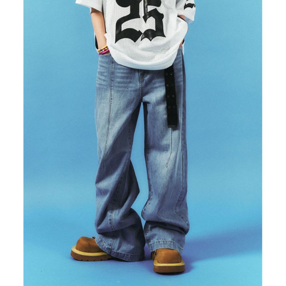 SCHISM INDUCING RESIZED BAGGY JEANS BLUE SB9PT12BL