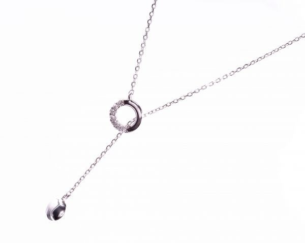 憧れの最高級天然 ダイヤモンド ネックレス 調節可 サークル リング ループ K18 国内生産品高品