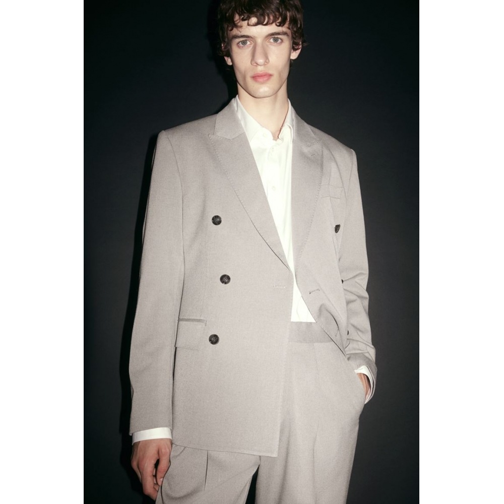 H&M レギュラーフィットウールブレンドジャケットライトグレー