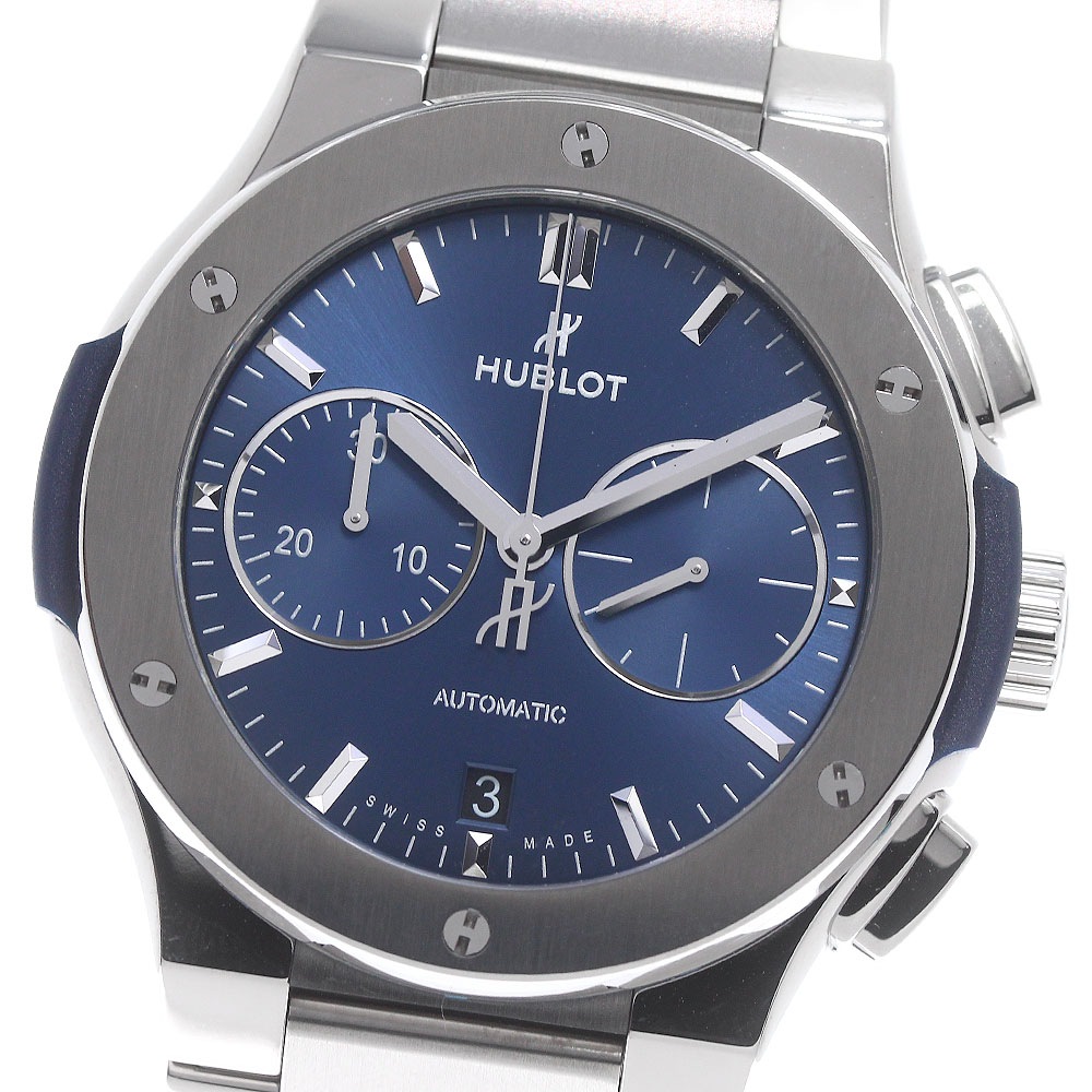 ウブロ HUBLOT 540.NX.7170.NX クラシックフュージョン チタニウム クロノグラフ 自動巻き メンズ 美品 保証書付き_812326【中古】 406,845円
