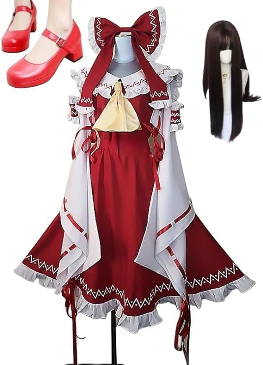 大人気緋想天 博麗（はくれい） 霊夢（れいむ) コスプレ衣装 コスチューム ウィッグ/靴追加可能