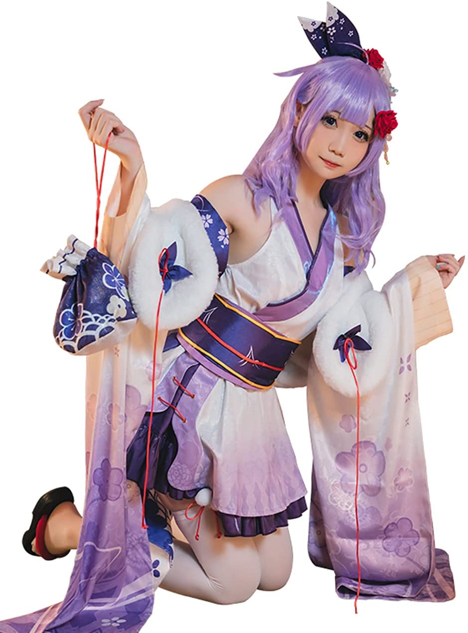 [milky time] アズールレーン ユニコーン コスプレ 陣営 ロイヤル 和服 着物 紫