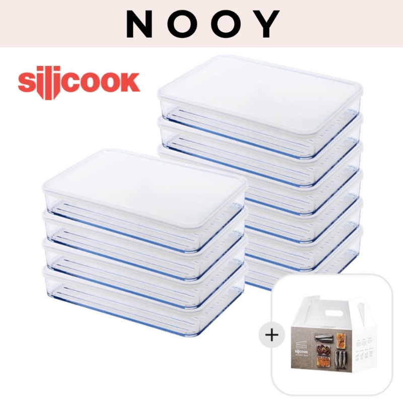 冷蔵庫食品保存容器 平たい納作2号10個セット 韓国冷蔵庫収納コンテナー方形密閉容器 BPA-Free