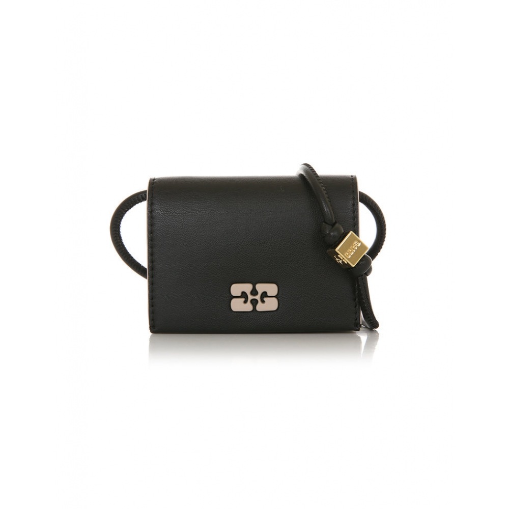 25SS A5396 099 ガニボウリサイクルレザーストラップブラックウォレット