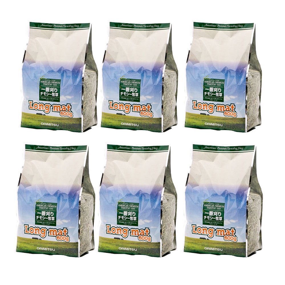オリミツ　一番刈チモシー牧草　ロングマット　６００ｇX６袋　うさぎ　小動物　牧草　一番刈り　ＣＲＣ50―77―50―00―00