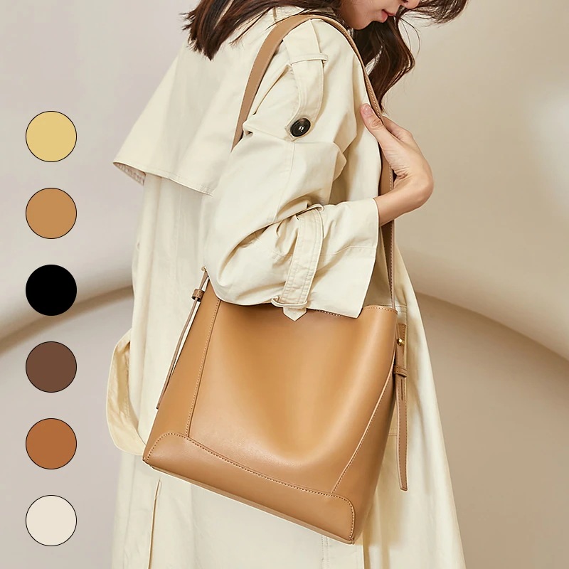 B183 本革 韓国 バケツバッグ ショルダーバッグ レディース 斜めがけバッグ トートバ ッグ 大容量 バッグ 通勤 肩ベルト調節可能 カバン バック 韓国ファッション