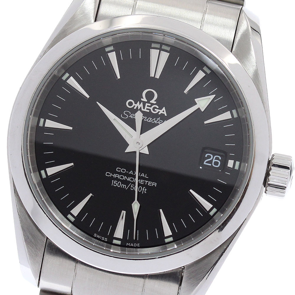 オメガ OMEGA 2504.50 シーマスター アクアテラ デイト コーアクシャル クロノメーター 自動巻き ボーイズ 保証書付き_964285【中古】