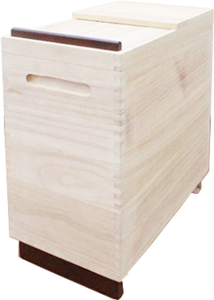 オスマック(OSMAC) 米びつ 20kg 桐製 1合マス付 後部キャスター付 ライスボックス 米櫃 木製 防虫 RPO-20