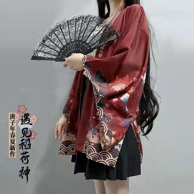 【新品タグ付】OZZONJAPAN 和風　羽織風　着物袖　リバーシブル 新品タグ付】OZZONJAPAN 和風 羽織風 着物袖 リバーシブル