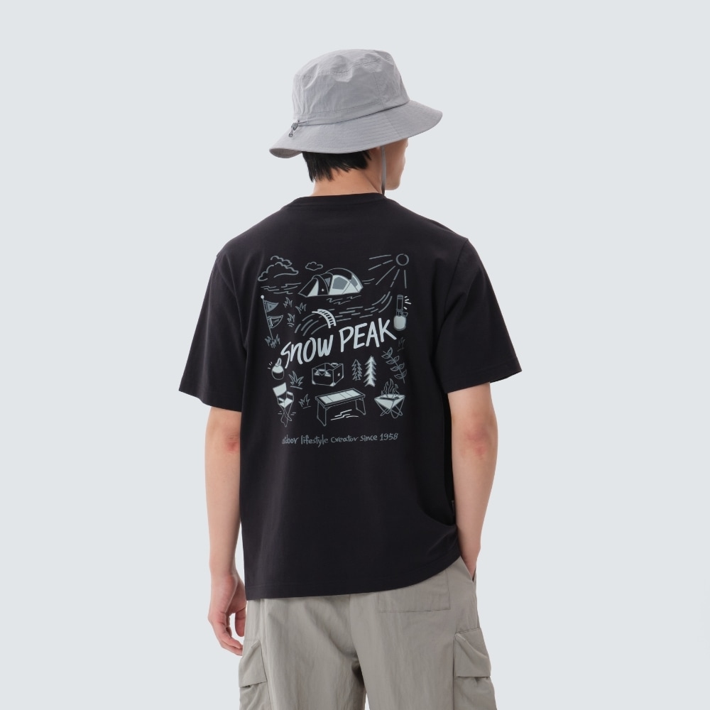 スノーピークアパレルコットンピクニック半袖Tシャツダークチャコール (S25MUFTS60)