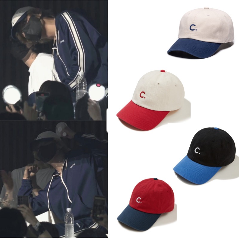 【BTS Vテテ着用】【CLOVE】Basic Fit Colorblock　ボールキャップ　Vキャップ　テテキャップ