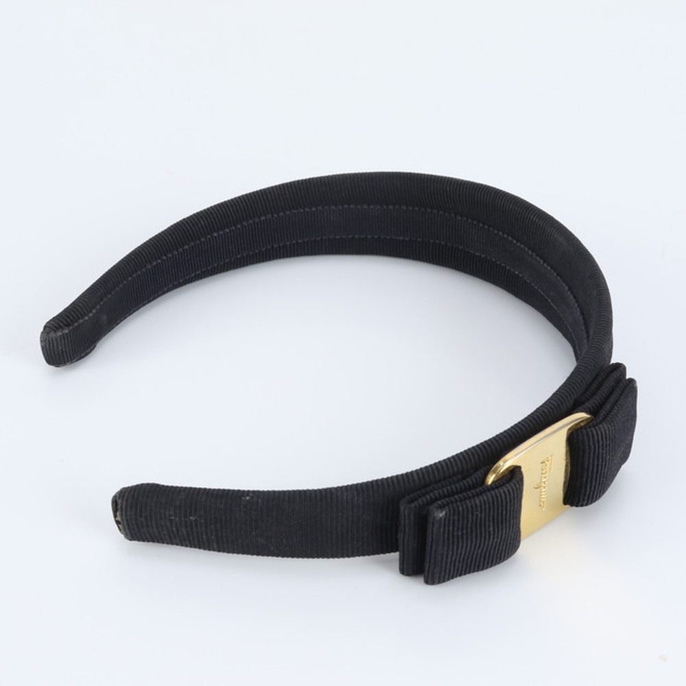 美品 ヴァラリボン カチューシャ ヘアアクセサリー ブラック 黒 レディース EEE DW22-5 中古