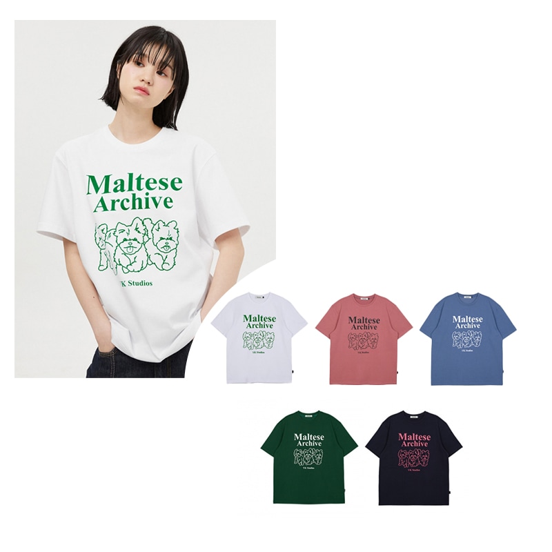 WAIKE Maltese archive line graphic half sleeve tshirts