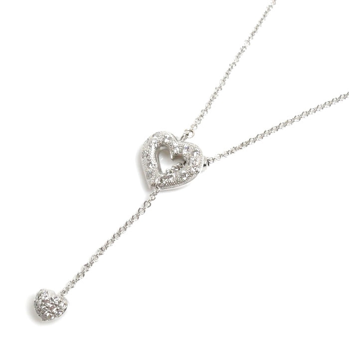 Ponte Vecchio ポンテヴェキオ K18WG ホワイトゴールド ネックレス ダイヤモンド0.42ct 6.8g -44cm フリーチェーン レディース 中古