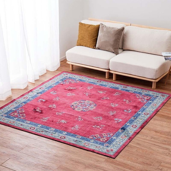 240632521 シノワズリデザインのプリントラグ ミュゲ 190190 ピンク メーカー直送