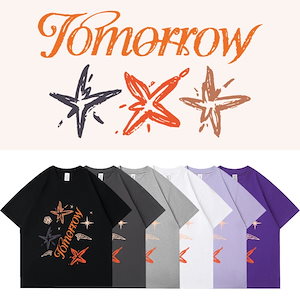 【期間限定 】 tx Tスペシャル Tomorrowサポート半袖tシャツプリントルーズコットントップス2枚購入でカード1パスケース