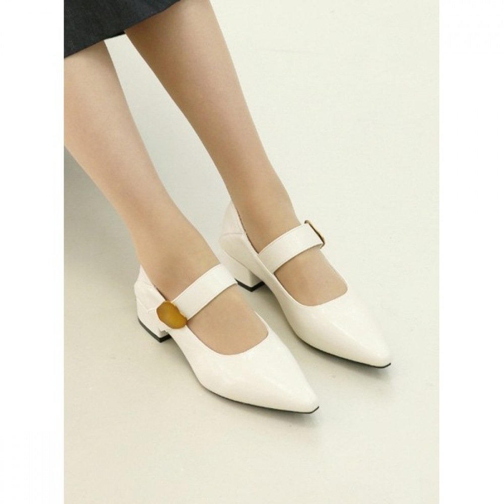 [Ninas Paris] ゴールドタップメアリージェーンスティレットローファー