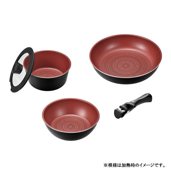 フライパンセット 調理器具5点セット フライパン26cm 炒め鍋20cm 片手鍋18cm ガラス蓋 外せるハンドル ガス火 IH対応 クックサイン