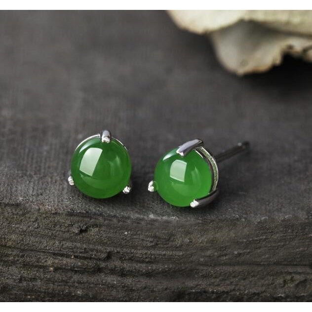 新入庫 天然翡翠 ピアス レディース スタッドピアス 6mm 一粒 シルバー925 アクセサリー プレゼント 誕生石 緑 グリーン 天然石 パワーストーン 上品 清楚 シンプル ジュエリー