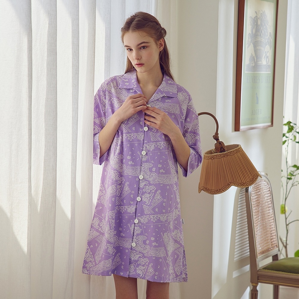 BALCONY [3889-BBUHO] サバンナ ロングシャツ Lavender