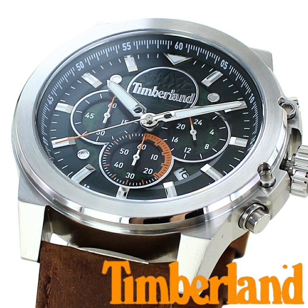 正規品 ティンバーランド 腕時計 メンズ 父の日 エコ素材バッグ付き グリーン文字盤 クロノグラフ 革ベルト 本革 アナログ カジュアル ブランドウォッチ 学生 社会人 プレゼント ギフト 男性 彼氏