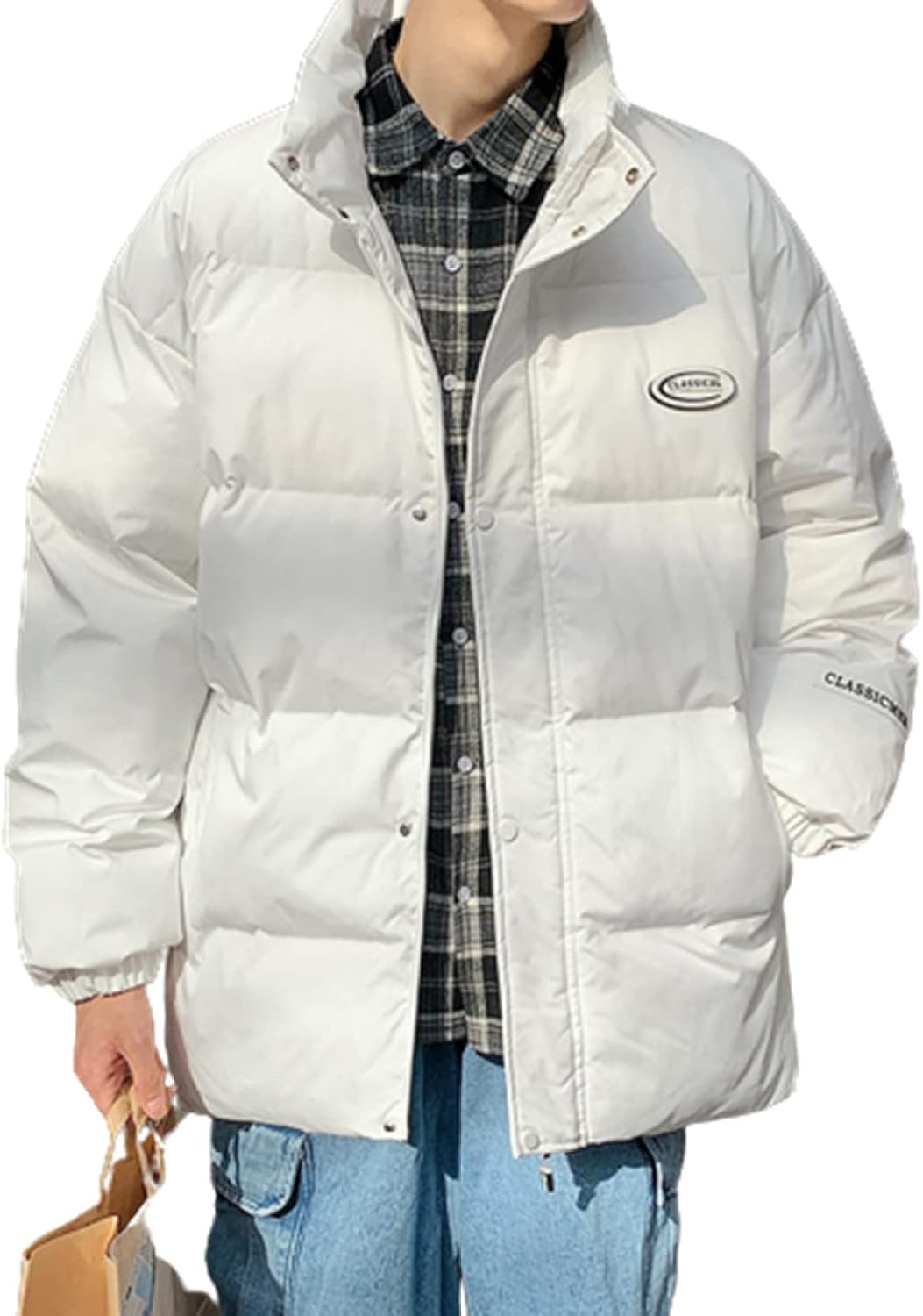 ダウンコットン 中綿ジャケット 厚手 冬 メンズ スタンドカラー 綿入れ ブルゾン アウター 綿服 保温 防寒 ジャケット 男女兼用 大きいサイズ シンプル 日常 アウトドア キャンプ