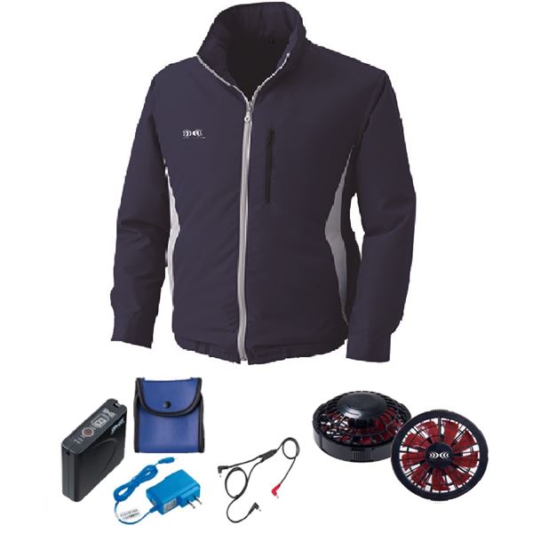 KU90520 空調服 ポリエステル製フード付 FAN2200BR/LISUPER1 ネイビー 4L