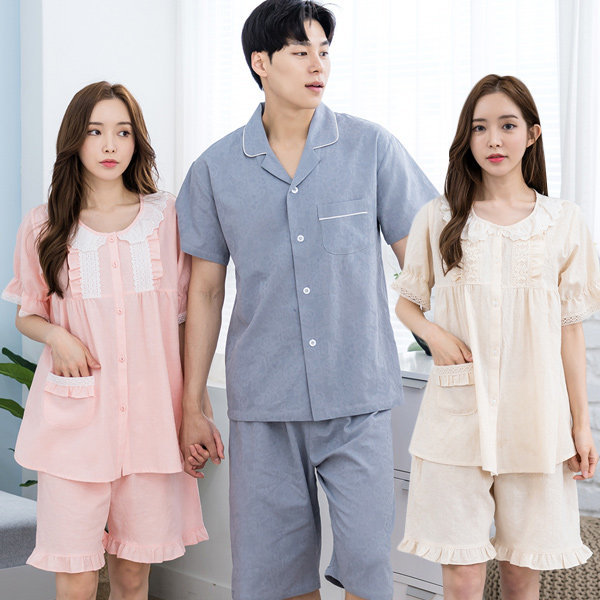 純綿プレゼント用半袖パジャマ純綿カップルパジャマフォンテ
