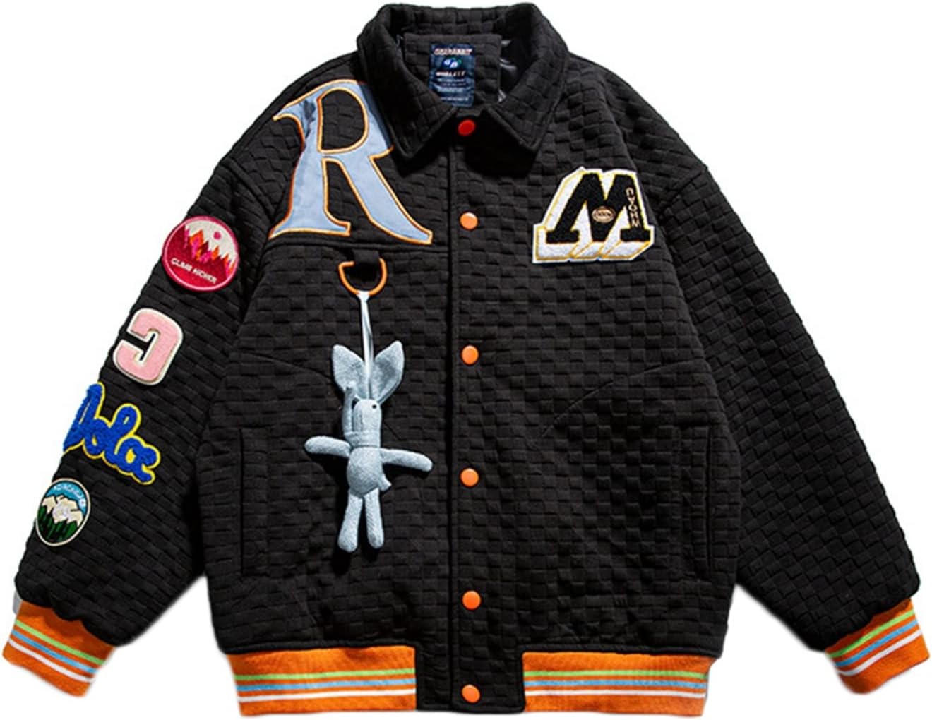 スタジャン メンズ 英文字 刺繍 パッチワーク ジャケット 折り襟 スタジアムジャンパー カジュアル 可愛い 男女兼用 ジュニア ジャンパー お洒落 大きいサイズ 羽織り アウター 通勤 通学 サイク