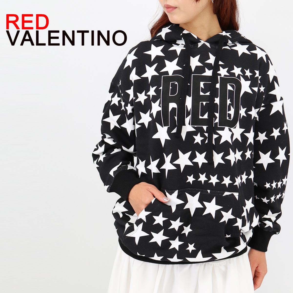 1R3MF10M 6L0 星柄パーカー JERSEY FELPA CNI NERO/BIANCO 長袖 プルオーバー フーディー ゴルフウェアー