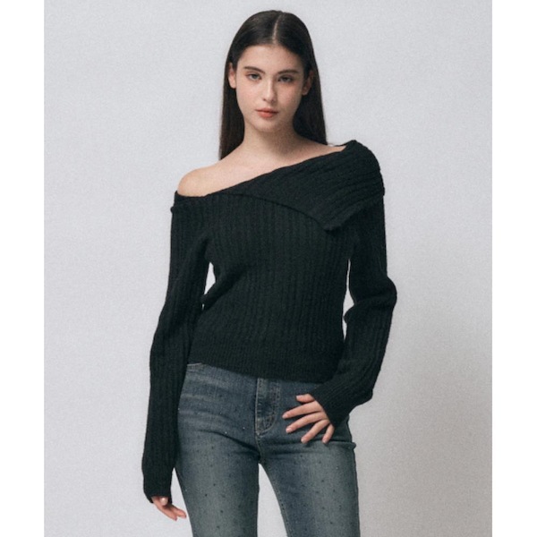 Qoo10 MIDNIGHT MOVE one shoulder k ニット [