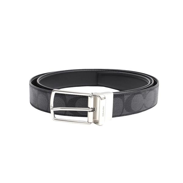 コーチ COACH MHRN CTSR SIGP BELT ベルト CQ016-CQ-BK メンズ リバーシブル チャコール