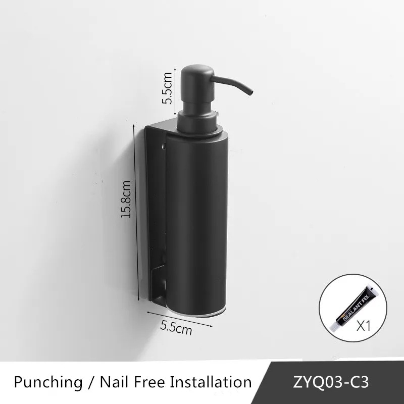 液体石鹸ディスペンサー バスルームアクセサリー ステンレス鋼304液体石鹸を整理するための壁掛け式ソープディスペンサー ZYQ03-C3