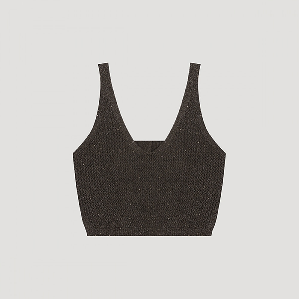 (シーズ・ミス) グリッターニットベスト_SSKVTO42530_BR