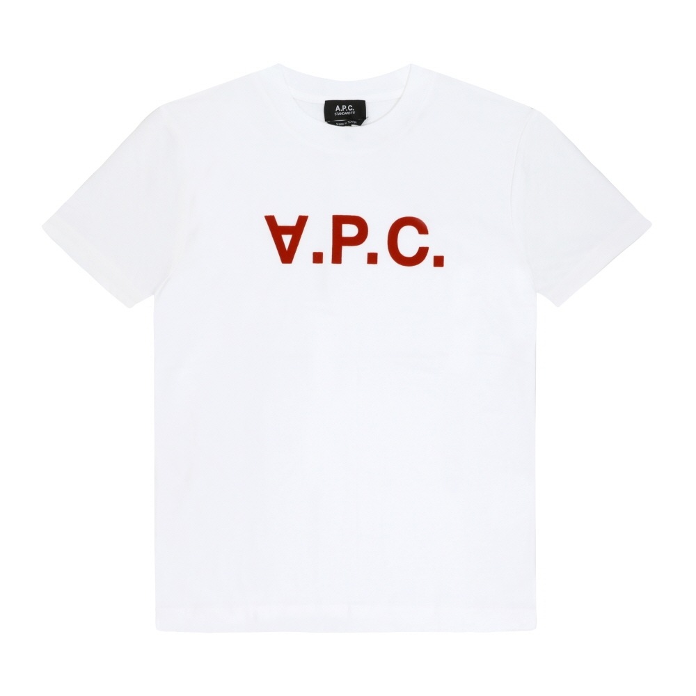 アペセ ベルベットロゴスタンダードグランドユニセックス半袖Tシャツ M26384 ILM BLANC/TERRACOTTA VPC
