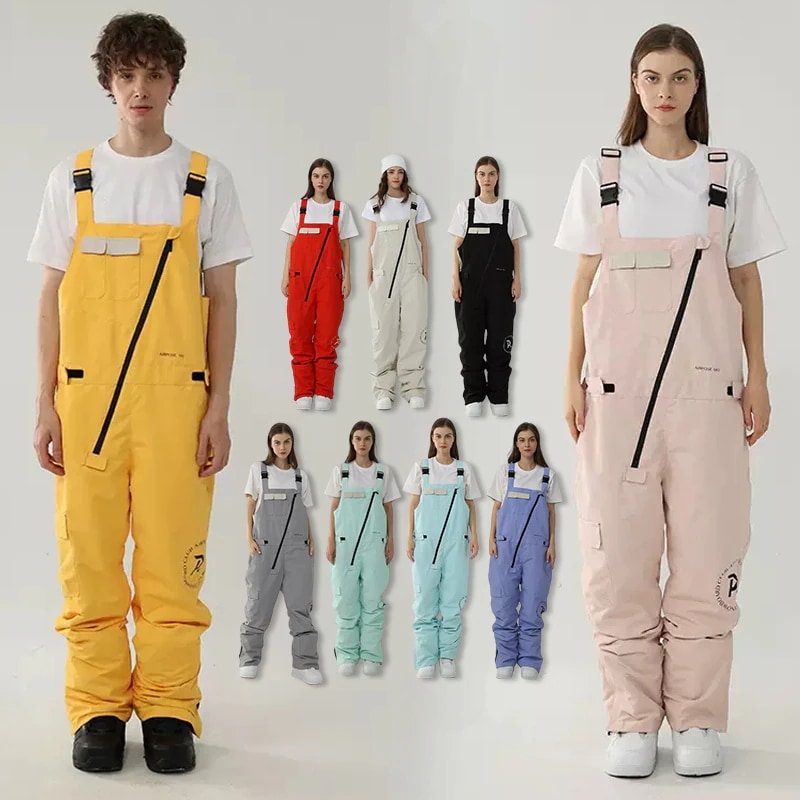 スノーボードウェア レディース メンズ つなぎ オールインワン ビブパンツ スキーウェア スノボウェア 男女兼用 ロングパンツ 長ズボン