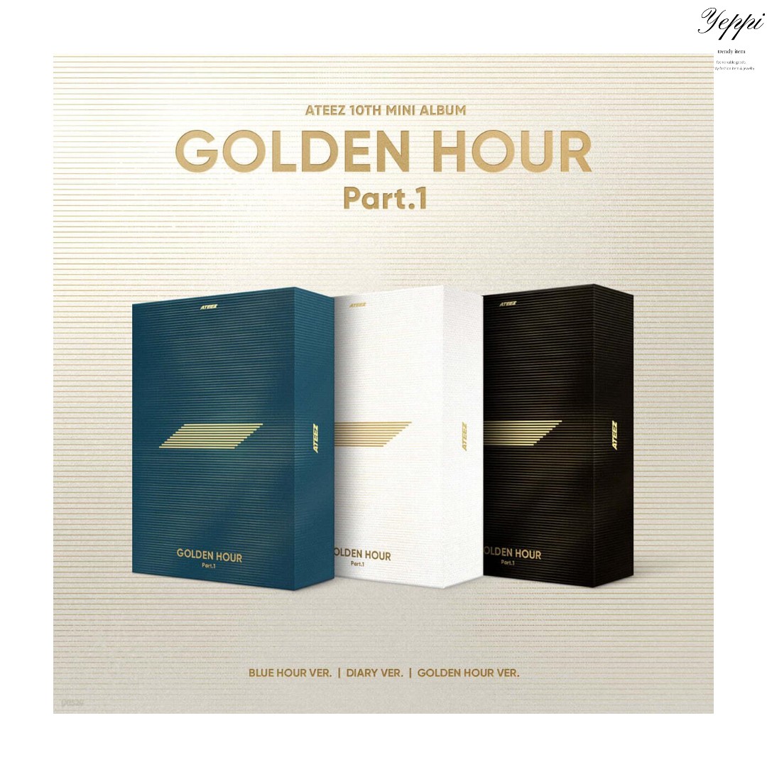 【 当日出庫 】ATEEZ GOLDEN HOUR (BLUE HOUR VER. +DIARY VER. +GOLDEN HOUR VER.) 3種セット ateez アルバム