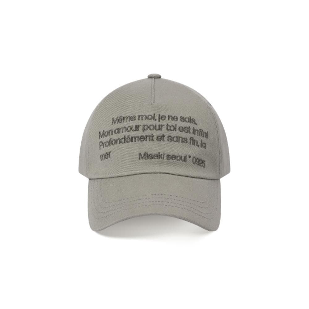 MISEKI SEOUL Misekiseoul quote ball cap CHARCOAL MSK252A