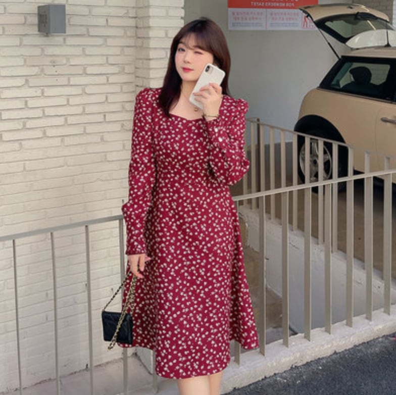 ワンピース デート フレアワンピース ミモレ ミモレ丈 袖あり 長袖 かわいい 大人可愛い きれいめ シンプル カジュアル 大人 上品 おしゃれ お洒落 主役級 存在感 春 秋 10代 20代 30代