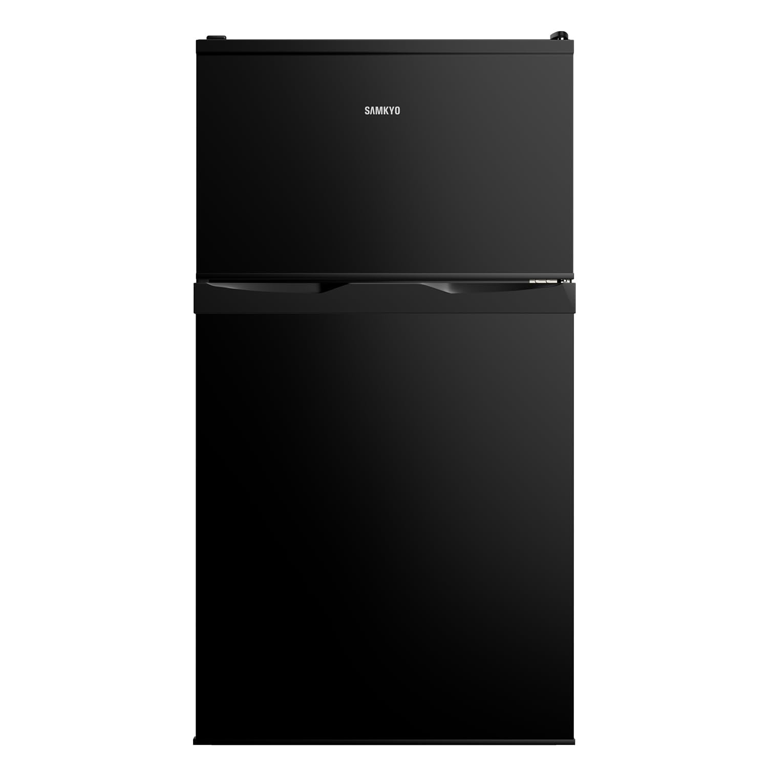 SAMKYO 冷蔵庫 95L 小型 一人暮らし 2ドア 家庭用 耐熱天板 コンパクト 右開 静音 ブラック GU90 ブラック