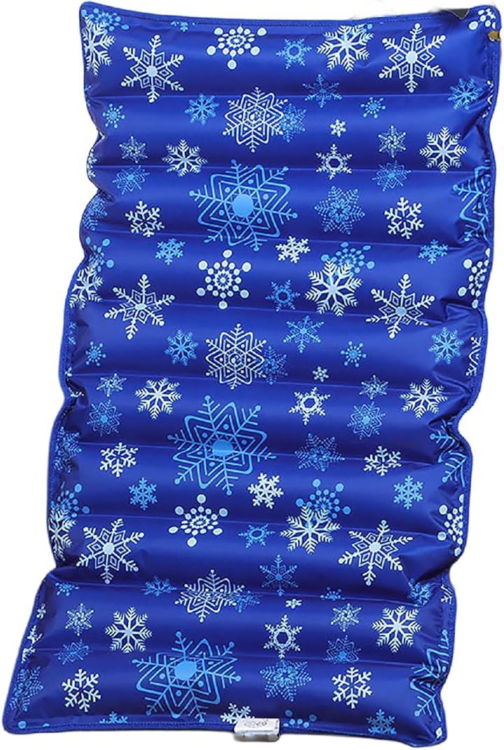 ウォーターマットレス ウォーターベッド 冷却マット 昼寝用マット 熱中症対策 暑さ対策 折りたたみ 注水式 接触冷感 快適(スノーフレーク（枕なし）, スタンダード)