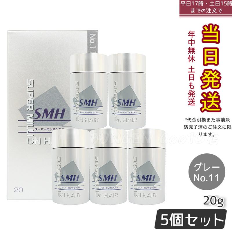 【5個セット】ルアン スーパーミリオンヘアー 20g No.11 グレー 髪 頭 薄毛隠し 薄毛 分け目 つむじ ボリューム 男性 女性 白髪かくし