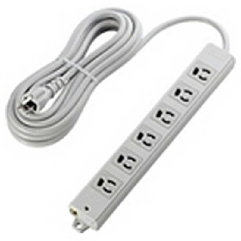 エレコム　ELECOM　EU RoHS 指令準拠 二重構造工事用 (3P式 6個口5m)　T-WRM3650LG/RS