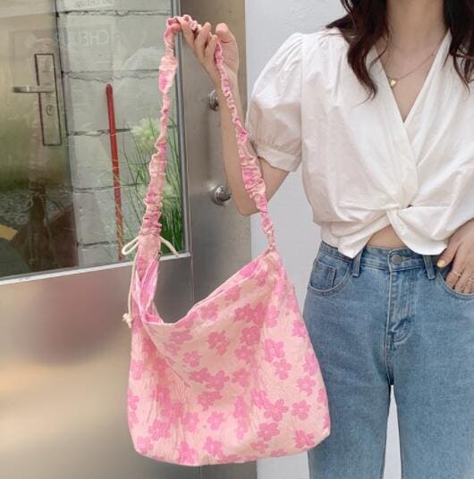 バッグ ショルダーバッグ トートバッグ エコバッグ 花 レディース 韓国 ファッション 雑貨 かわいい おしゃれ 北欧 送料無料 [K] (T)