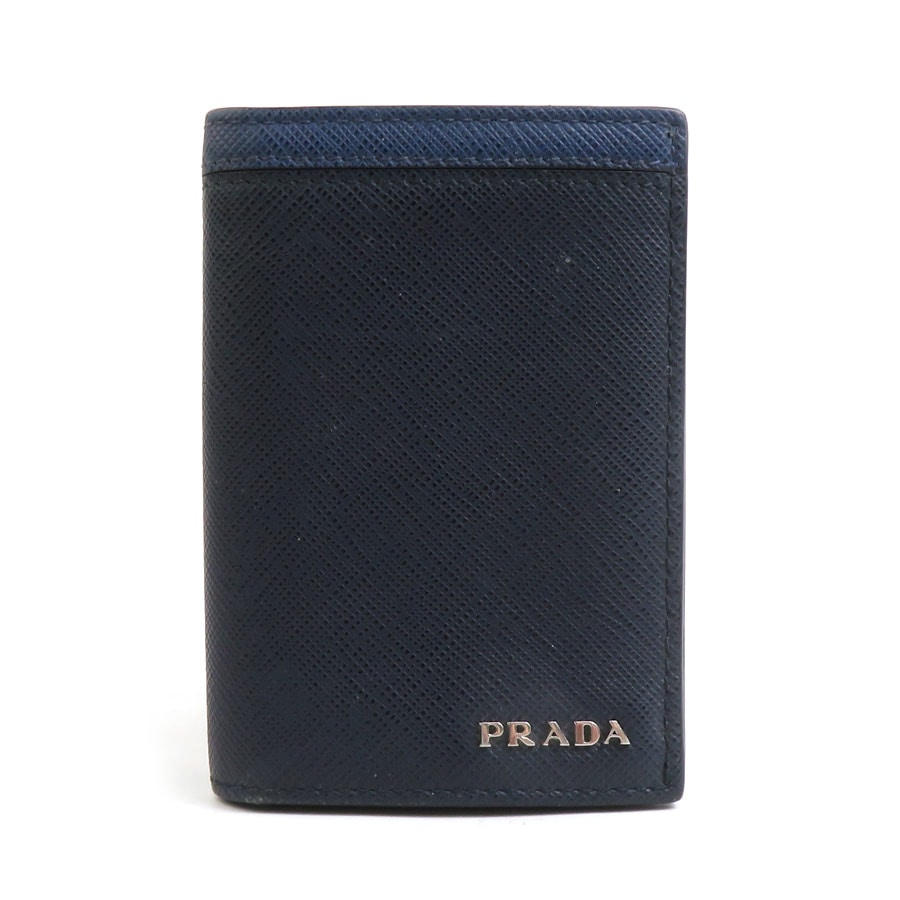 プラダ PRADA カードケース 名刺入れ レザー ネイビー メンズ 2MC945 56470a